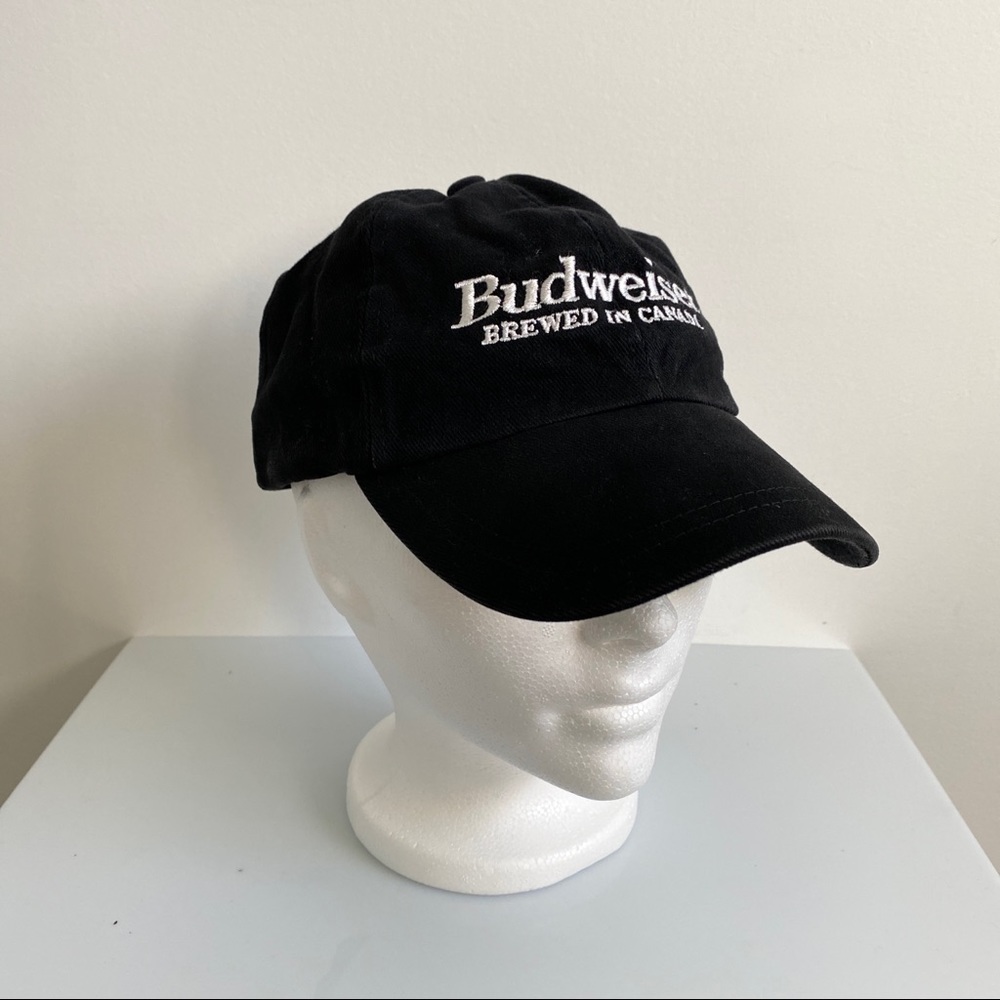 Budweiser Brewed in Canada black truckers / baseball cap adjustable.
